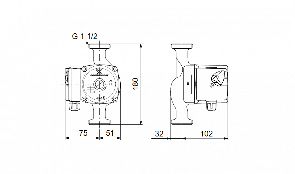 Циркуляционный насос Grundfos UPS 25-40 N — фото 3