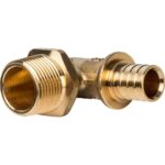 STOUT Угольник-переходник с наружной резьбой 20xR 3/4" для труб из сшитого полиэтилена аксиальный — фото 1