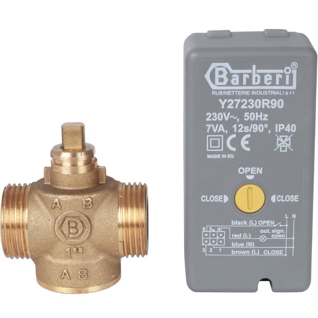 STOUT Компактный 2-Ходовой зональный клапан, сервопривод 230V, с кабелем 1м., НР 1" — фото 2