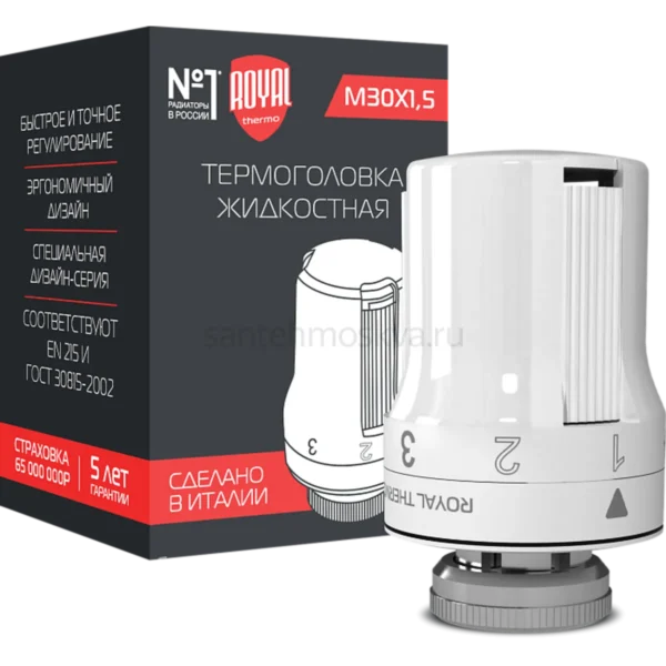 Головка термостатическая, жидкостная Royal Thermo M30x1,5 RTE 50.030 (Роял Термо)