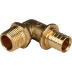STOUT Угольник-переходник с наружной резьбой 20xR 1/2" для труб из сшитого полиэтилена аксиальный — фото 2