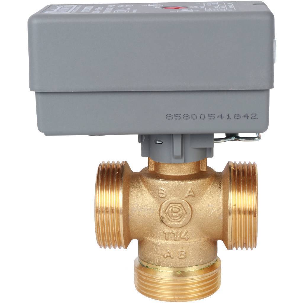 STOUT Компактный 3-Ходовой зональный клапан, сервопривод 230V, с кабелем 1м., НР 1 1/4" — фото 2