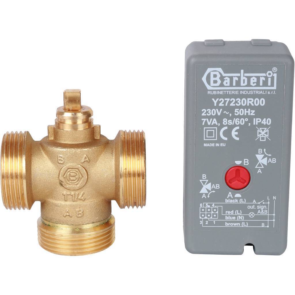 STOUT Компактный 3-Ходовой зональный клапан, сервопривод 230V, с кабелем 1м., НР 1 1/4" — фото 3