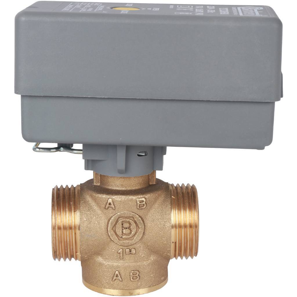 STOUT Компактный 2-Ходовой зональный клапан, сервопривод 230V, с кабелем 1м., НР 1" — фото 3
