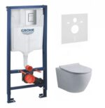 Инсталляция GROHE Rapid SL 38772001 с унитазом GZ19321, белый, комплект 5 в 1, панель смыва, хром глянец — фото 1