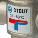 STOUT Термостатический смесительный клапан для систем отопления и ГВС 3/4 НР 35-60°С KV 1,6 — фото 4