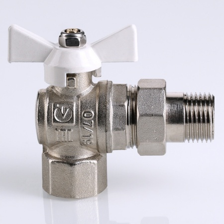 Кран шаровой VALTEC BASE угловой с полусгоном и белой ручкой 3/4″ VT.228.NW.05 — фото 9
