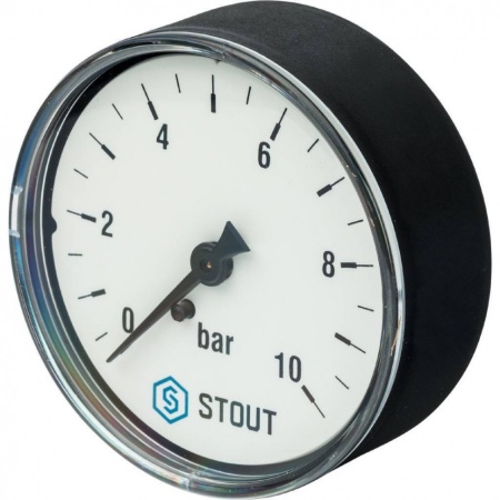 STOUT SIM-0009 Манометр аксиальный. Корпус Dn 63 мм 1/4″, 0…10 бар, кл.2.5