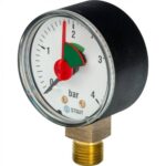 STOUT SIM-0008 Манометр радиальный с указателем предела. Корпус Dn 50 мм 1/4″, 0…4 бар, кл.2.5 — фото 1