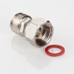 Резьбовой фитинг – полусгон с накидной гайкой и наружной резьбой 3/4″ x 1/2″ VTr.613.N.0504 — фото 5