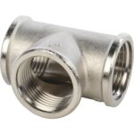 Тройник TIM 15ввв 1/2г,г,г 80/10 НИКЕЛЬ