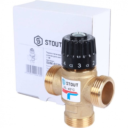 STOUT SVM-Термостатические SVM-0120-164325 STOUT Термостатический смесительный клапан для систем отопления и ГВС. G 1” M, 20-43°С KV 1,6 м3/ч — фото 8