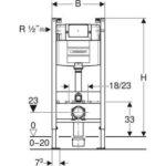 Инсталляция для унитаза Geberit Duofix Alpha 458.233.00.1 со смывным бачком, панель смыва хром круглый — фото 2
