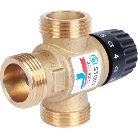 STOUT SVM-Термостатические SVM-0120-164325 STOUT Термостатический смесительный клапан для систем отопления и ГВС. G 1” M, 20-43°С KV 1,6 м3/ч — фото 5