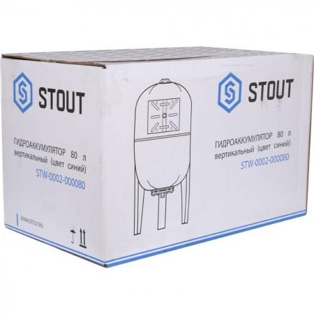 STOUT STW-0002 Расширительный бак, гидроаккумулятор 80 л. вертикальный (цвет синий) — фото 9