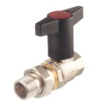 Кран шаровой латунный Oventrop Optibal (1075706) 3/4 ВР(г) х 3/4 НР(ш) полнопроходной бабочка удлиненная с полусгоном прямой — фото 1