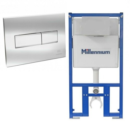 Инсталляция Millennium, 4 в 1 с панелью смыва квадрат, цвет хром (Милленниум)