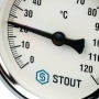 STOUT SIM-0003 Термометр биметаллический с погружной гильзой. Корпус Dn 63 мм, гильза 50 мм, резьба с самоуплотнением 1/2″, 0…120°С — фото 11