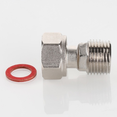 Резьбовой фитинг – полусгон с накидной гайкой и наружной резьбой 1/2″ x 1/2″ VTr.613.N.0404 — фото 6