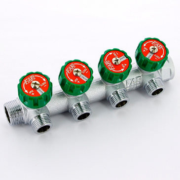 Коллектор регулирующий FAR Multifar 3824 3412TP 3/4″ НР-ВР, 4 отвода 1/2″