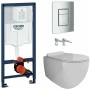 Инсталляция GROHE Rapid SL 38772001 с унитазом Bahenberg Reine B20-11, комплект 5 в 1, панель смыва, хром глянец — фото 6