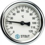 STOUT SIM-0003 Термометр биметаллический с погружной гильзой. Корпус Dn 63 мм, гильза 50 мм, резьба с самоуплотнением 1/2″, 0…120°С — фото 8