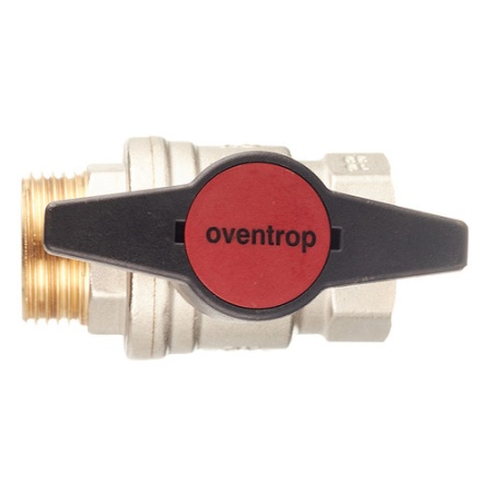 Кран шаровой латунный Oventrop Optibal (1077308) 1 ВР(г) х 1 НР(ш) полнопроходной бабочка прямой — фото 4