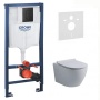 Инсталляция GROHE 38811KF0 с унитазом GZ19321, белый, комплект 5 в 1, панель смыва, черный матовый — фото 5