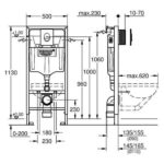 Инсталляция для унитаза GROHE Rapid SL 38721001, комплект 3 в 1, монтажная высота 1.13 м (Грое) — фото 2