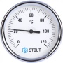 STOUT SIM-0001 Термометр биметаллический с погружной гильзой. Корпус Dn 80 мм, гильза 100 мм 1/2″, 0…120°С — фото 9