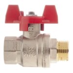 Кран шаровой латунный Oventrop Optibal (1076304) 1/2 ВР(г) х 1/2 НР(ш) полнопроходной бабочка прямой — фото 3