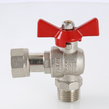 Кран шаровой угловой с накидной гайкой и наружной резьбой 1/2″ х 3/4″ VT.267.N.0405 — фото 8