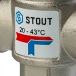 STOUT Термостатический смесительный клапан для систем отопления и ГВС. G 1/4 НР 20-43°С KV 2,5 — фото 4