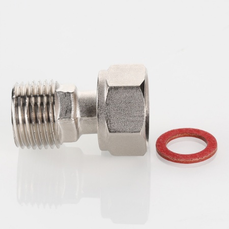 Резьбовой фитинг – полусгон с накидной гайкой и наружной резьбой 1/2″ x 1/2″ VTr.613.N.0404 — фото 9