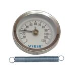 Термометр накладной с пружиной 120°C