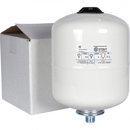 STOUT STW-0015-000008 расширительный бак, для ГВС 8 л. вертикальный (цвет белый) — фото 7