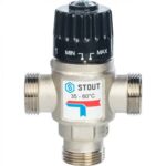 STOUT Термостатический смесительный клапан для систем отопления и ГВС 3/4 НР 35-60°С KV 1,6 — фото 2