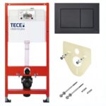 Инсталляция ТЕСЕ K440407 4 в 1 с панелью смыва, черный матовый, для установки подвесного унитаза
