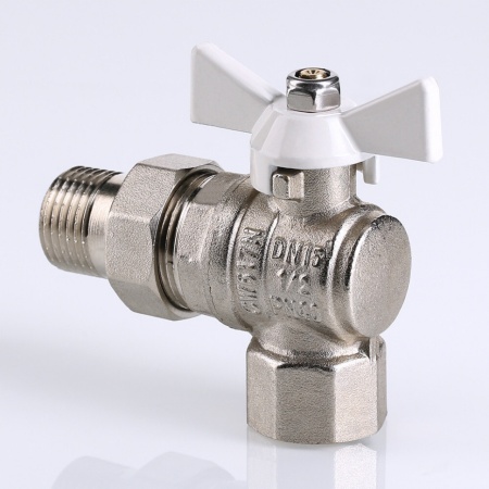 Кран шаровой VALTEC BASE угловой с полусгоном и белой ручкой 3/4″ VT.228.NW.05 — фото 6