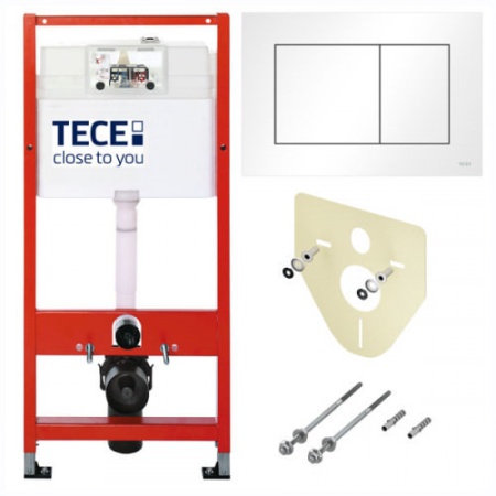 Инсталляция ТЕСЕ TECEbase 2.0 9400413, 4 в 1 с панелью смыва, для установки подвесного унитаза