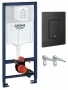 Инсталляция для унитаза GROHE 38811KF0, комплект 3 в 1, панель смыва черный матовый — фото 5