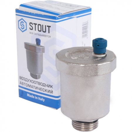 STOUT Воздухоотводчик автоматический вертикальный выпуск, нар.р. 1/2 никель., уплотнительное кольцо — NBR — фото 5