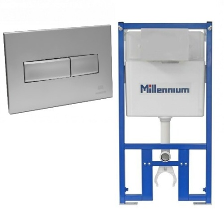 Инсталляция Millennium, 4 в 1 с панелью смыва квадрат, цвет хром матовый (Милленниум)