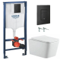 Инсталляция GROHE 38811KF0 с унитазом Bahenberg Melle B20-08, комплект 5 в 1, панель смыва, черный матовый — фото 6