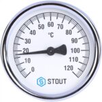 STOUT SIM-0004 Термометр биметаллический накладной с пружиной. Корпус Dn 80 мм, 0…120°С, 1″-2″ — фото 2