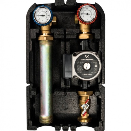 STOUT SDG-0001 Насосная группа с прямым контуром 1″ с насосом Grundfos UPSO 25-65 в теплоизоляции