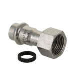 Пресс-фитинг из нержавеющей стали с накидной гайкой Valtec Ø 12 мм × 1/2″