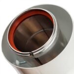 STOUT Элемент дымохода отвод коаксиальный 45° DN60/100, п/м уплотнения и хомут в комплекте (с логотипом) — фото 6