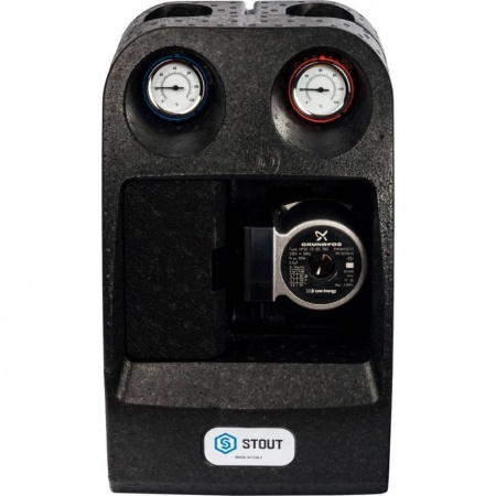 STOUT SDG-0001 Насосная группа с прямым контуром 1″ с насосом Grundfos UPSO 25-65 в теплоизоляции — фото 3