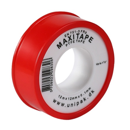 Лента UNIPAK MAXITAPE (13,2 м × 12 мм × 0,1 мм, MD = 0,7 г/см³), красная упаковка